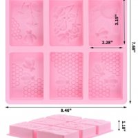 6 вида Пчелни правоъгълни дълбок калъп силиконов молд форма за фондан гипс сапун шоколад мъфин и др, снимка 3 - Форми - 31270508