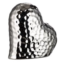 Керамично Сърце със сребърен релефен дизайн, снимка 3 - Статуетки - 39211352
