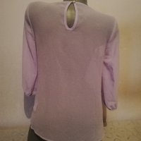 Елегантна лилава полупрозрачна блуза р-р Л, снимка 6 - Корсети, бюстиета, топове - 36804675