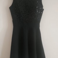 Черна рокля с пайети, снимка 6 - Рокли - 30371459
