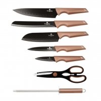 Сет висококачествени ножове, плюс точило и ножица, снимка 2 - Прибори за хранене, готвене и сервиране - 39829692