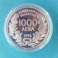 Сребърна монета на бнб. 1000 лева кънки бягане. , снимка 2 - Нумизматика и бонистика - 35295160