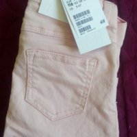  Нови бледорозави дънки марка HM - размер 116., снимка 5 - Детски панталони и дънки - 35526718