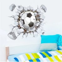 3D футбол Футболна топка стикер за стена и мебел детска стая самозалепващ, снимка 3 - Други - 18819266