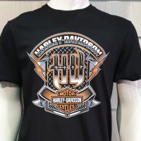 Нова мъжка тениска с дигитален печат HARLEY DAVIDSON, мотори в черен цвят, снимка 3 - Тениски - 38996321