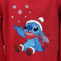 Нова коледна детска ватирана блуза с дълъг ръкав Стич (Stitch) в червен цвят, снимка 3 - Детски Блузи и туники - 38996217