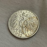 2 марки 1901 г, Германия / Прусия - сребърна монета, снимка 2 - Нумизматика и бонистика - 40150136