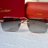Cartier мъжки слънчеви очила с дървени дръжки, снимка 5 - Слънчеви и диоптрични очила - 42813122