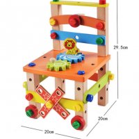 Дървено столче с врътки , конструктор 3в1 всички дървени играчки, снимка 10 - Конструктори - 34398435