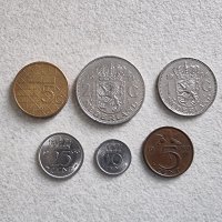 Монети. Холандия. Холандски 5, 10 , 25 цента , 1, 2  и 5  гулдена.  6 бр, снимка 1 - Нумизматика и бонистика - 42617926