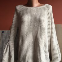 👜🧡Красив пуловер с пеплум ръкав в свободна кройка,л размер👉12 лв.💛, снимка 1 - Блузи с дълъг ръкав и пуловери - 31040865