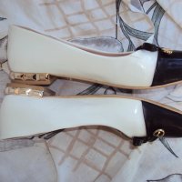 Дамски лачени обувки на МАТ-СТАР черно и бяло, снимка 2 - Дамски елегантни обувки - 42863759
