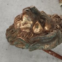 Стара апликация лъвска глава, снимка 2 - Антикварни и старинни предмети - 44443995