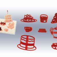 сет торта чаша чайник пластмасови резци резец форма форми украса фондан торта печати, снимка 3 - Форми - 44572488