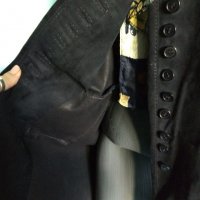 Естествен велур / дизайнерско манто тип туника Uterque / genuine leather, естествен набук, снимка 12 - Палта, манта - 36890137