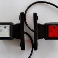 1 бр. ЛЕД LED рогчета квадрат късо червено-бяло 12-24V , Полша , снимка 1 - Аксесоари и консумативи - 35563717