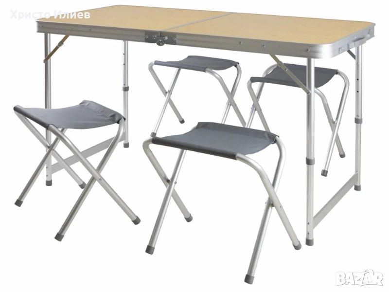 Къмпинг маса с 4 стола комплект, снимка 1