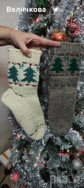 Коледни и обикновени, вълнени чорапи и терлици, ръчно плетени, снимка 1