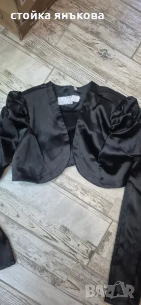 Сатенено черно болеро дълъг ръкав , снимка 1