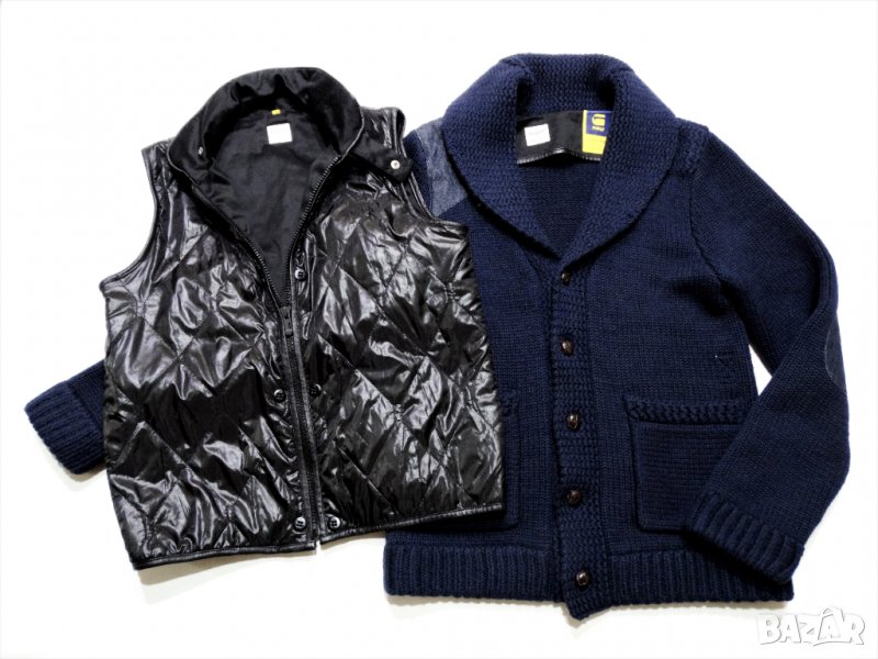 G-star Raw Essentials Limited Edition Re Worker Cardigans Knit 2 в 1 Мъжка Жилетка със Елек Размер L, снимка 1