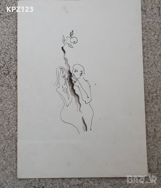 КАРТИНА "АДАМ И ЕВА" графика / ПЛАМЕН КАПИТАНСКИ, снимка 1