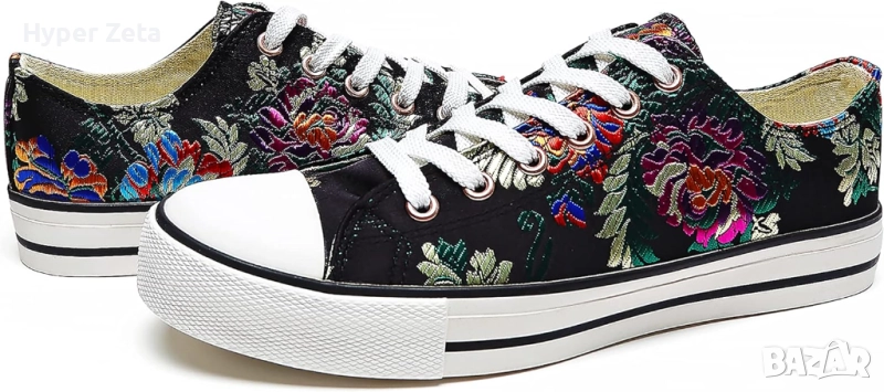 Дамски летни релефни тенис обувки, гуменки, платнени обувки, снимка 1