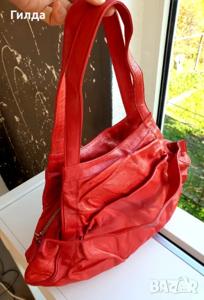 автентична чанта Pollini естествена кожа налична, снимка 1