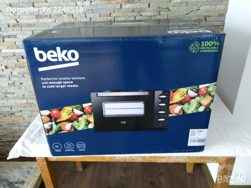 Продавам печка beko 30L 5 години гаранция , снимка 1