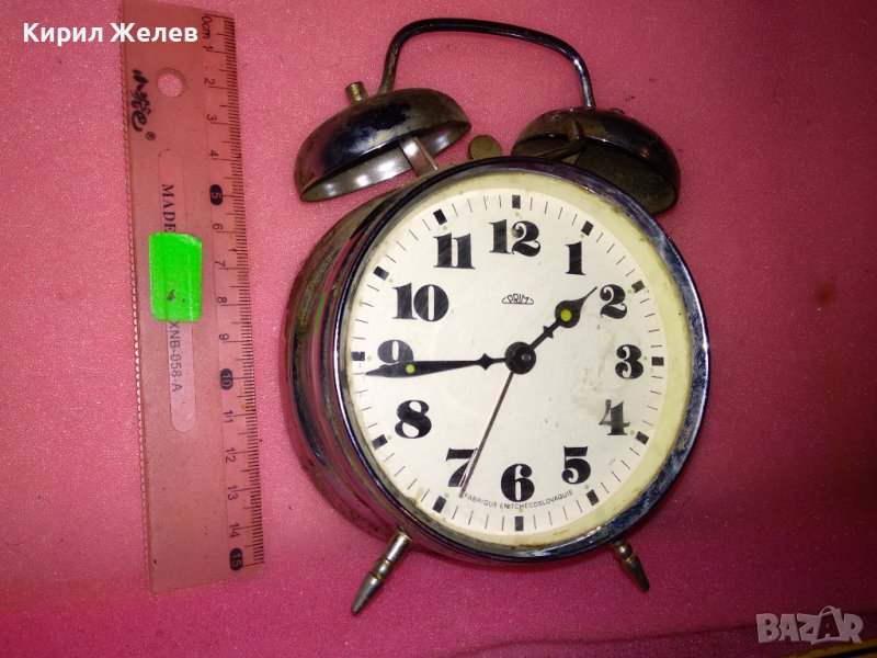 PRIM FABRIQUE EN TCHECOSLOVAQUIE Стар МЕХАНИЧЕН КОЛЕКЦИОНЕРСКИ ЧЕХОСЛОВАШКИ БУДИЛНИК - ПРИМ 43683, снимка 1