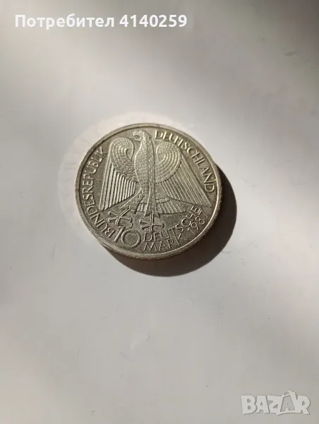 Германия монета 10 марки 1987 г , снимка 1
