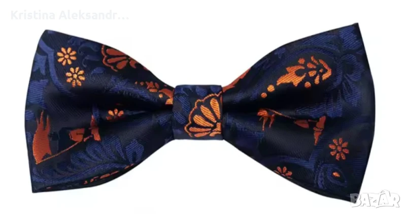 НОВО Папионка от 100% коприна с копчета за ръкавели, снимка 1