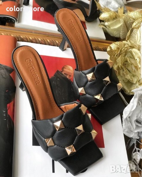 Чехли на ток - черна кожа V400, снимка 1