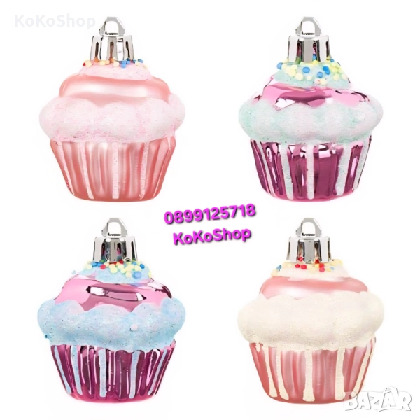 Кексчета за елха/мъфини за елха/коледна декорация, снимка 1