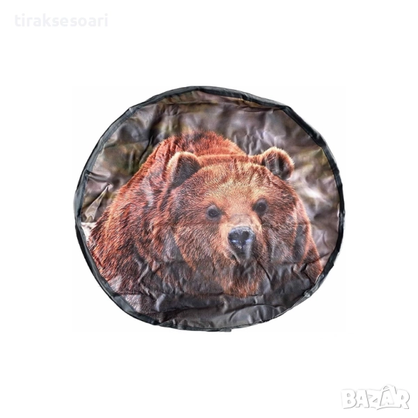 Калъф за резервна гума МЕЧКА 15 цола – еко кожа, за джипове, снимка 1