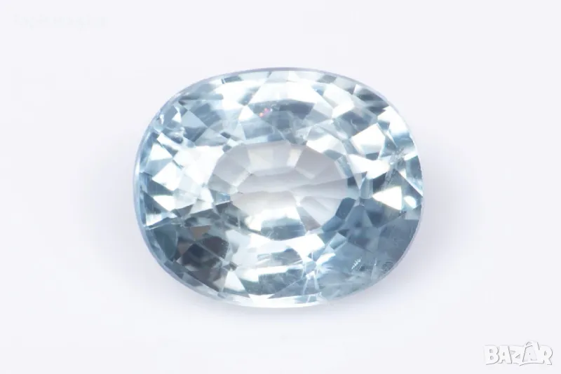 Син сапфир 0.86ct VS нетретиран овална шлифовка, снимка 1