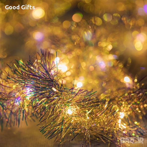 Светещ коледен гирлянд, 1.72м, Топло бяло, снимка 1