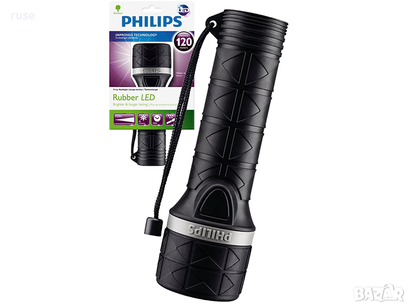 НОВИ! Фенер LED Philips Rubber 120м 80lm, снимка 1