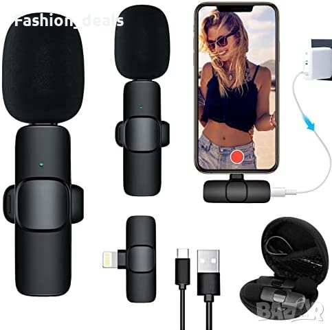 Нов Безжичен за видеозапис Клип на ревера Микрофон за Youtube/Facebook/Tiktok/Интервю/Vlog, снимка 1