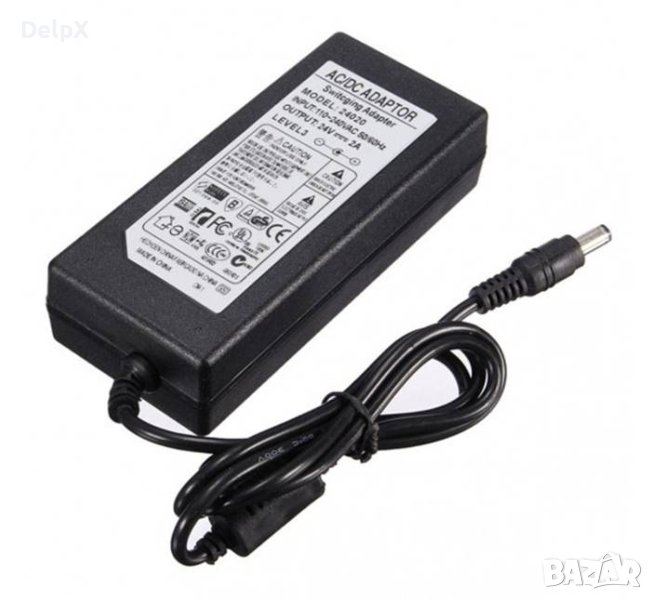 Мрежов адаптер стабилизиран с букса 5,5х2,5/2,1 24V 2A 48W, снимка 1
