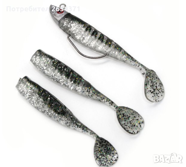 Силиконови примамки, комплект 3 броя-10 см.-7 лв., 13 см.-8 лв. , снимка 1