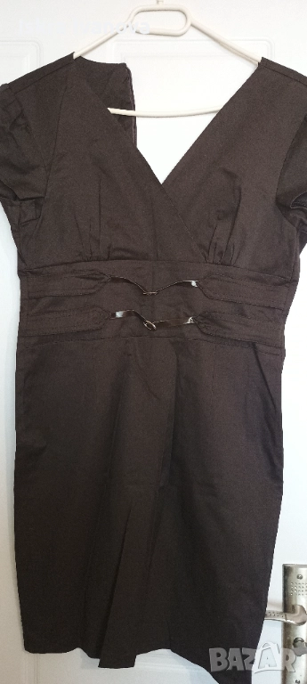 Рокля за празник, кафява, размер 42, снимка 1