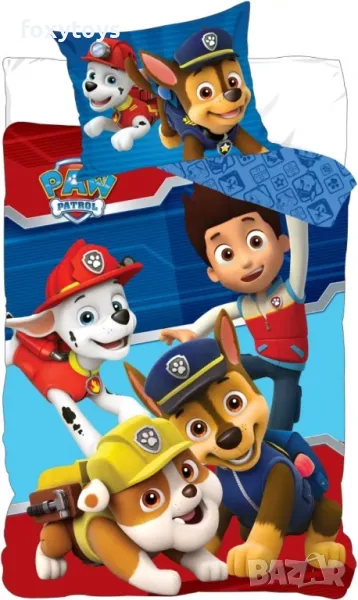 Детски спален комплект Пес Патрул 1, Paw Patrol, 100×135cm, 40×60 cm, 100% памук, снимка 1