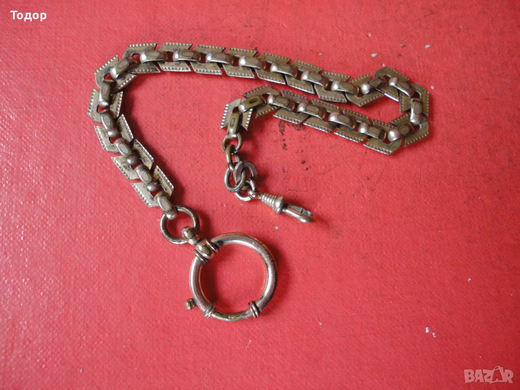 Позлатен кюстек верижка за часовник KJ Double Арт Деко , снимка 1