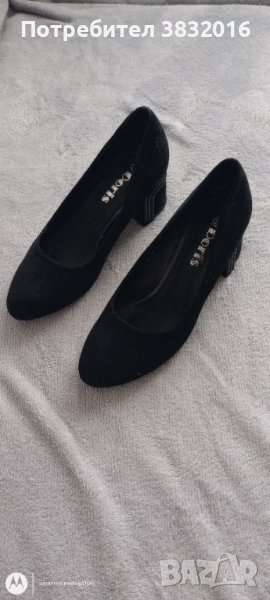 Черни велурени обувки, снимка 1