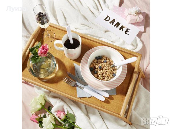 Бамбуков поднос на крачета, снимка 1