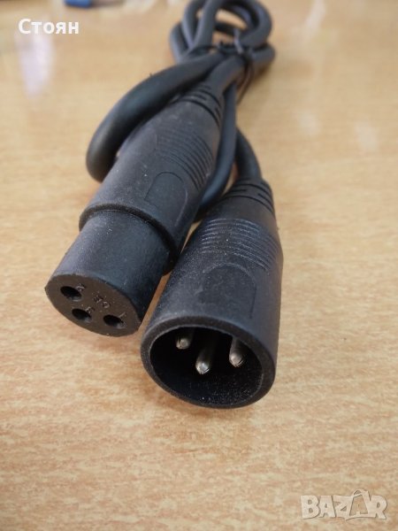 Щепсел А XLR 3-пинов мъжки Щепсел B XLR 3-пинов женски, снимка 1