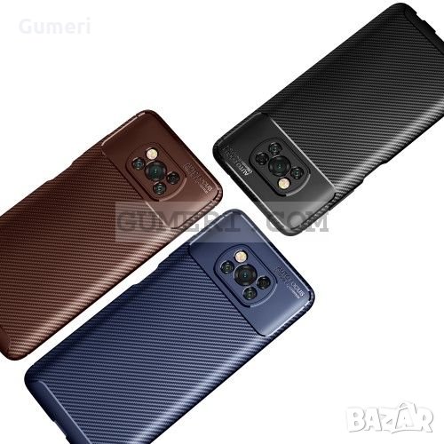 Xiaomi Poco X3 Карбонов удароустойчив гръб , снимка 1