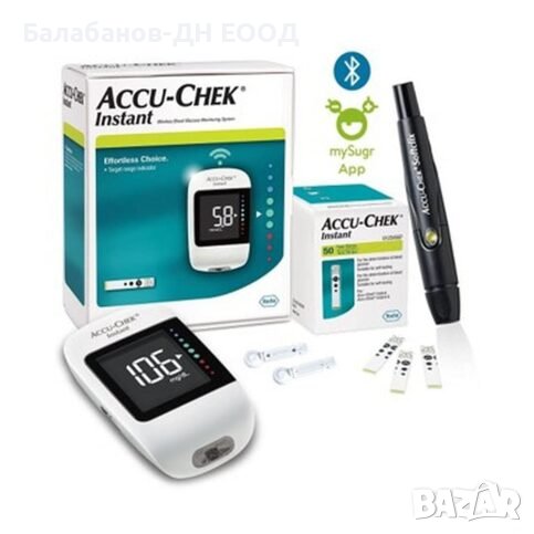 Глюкомер за измерване на кръвна захар Accu chek Instant +10  тест ленти, снимка 1