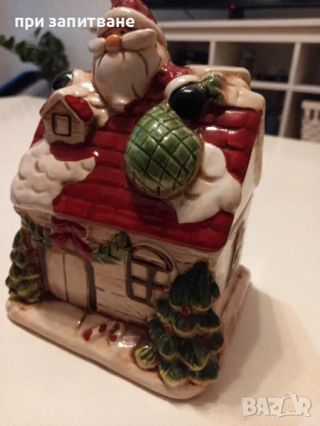 Керамична коледна къщичка кутия, голяма. , снимка 1