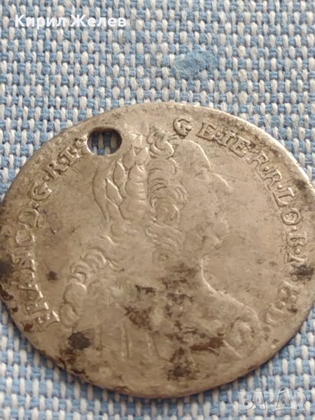 Сребърна монета 7 кройцера 1762г. Франц първи Кремниц Австрия 14911, снимка 1
